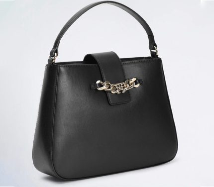 Tommy Hilfiger monogram chain-detail satchel bag