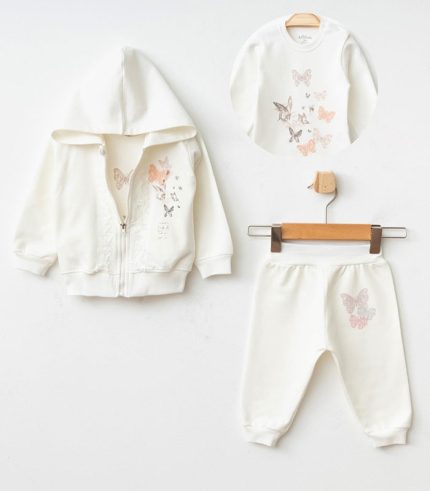 Girls set white butterflies with jacket