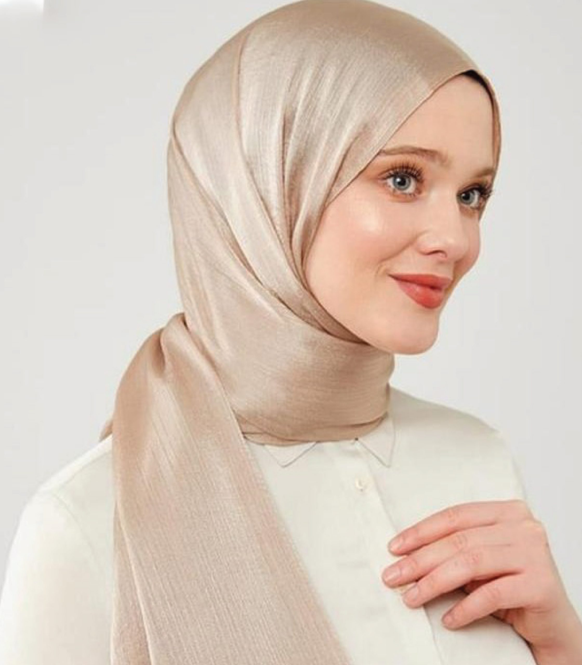 Sedef Satin Beige Shawl Digital Depot Trading